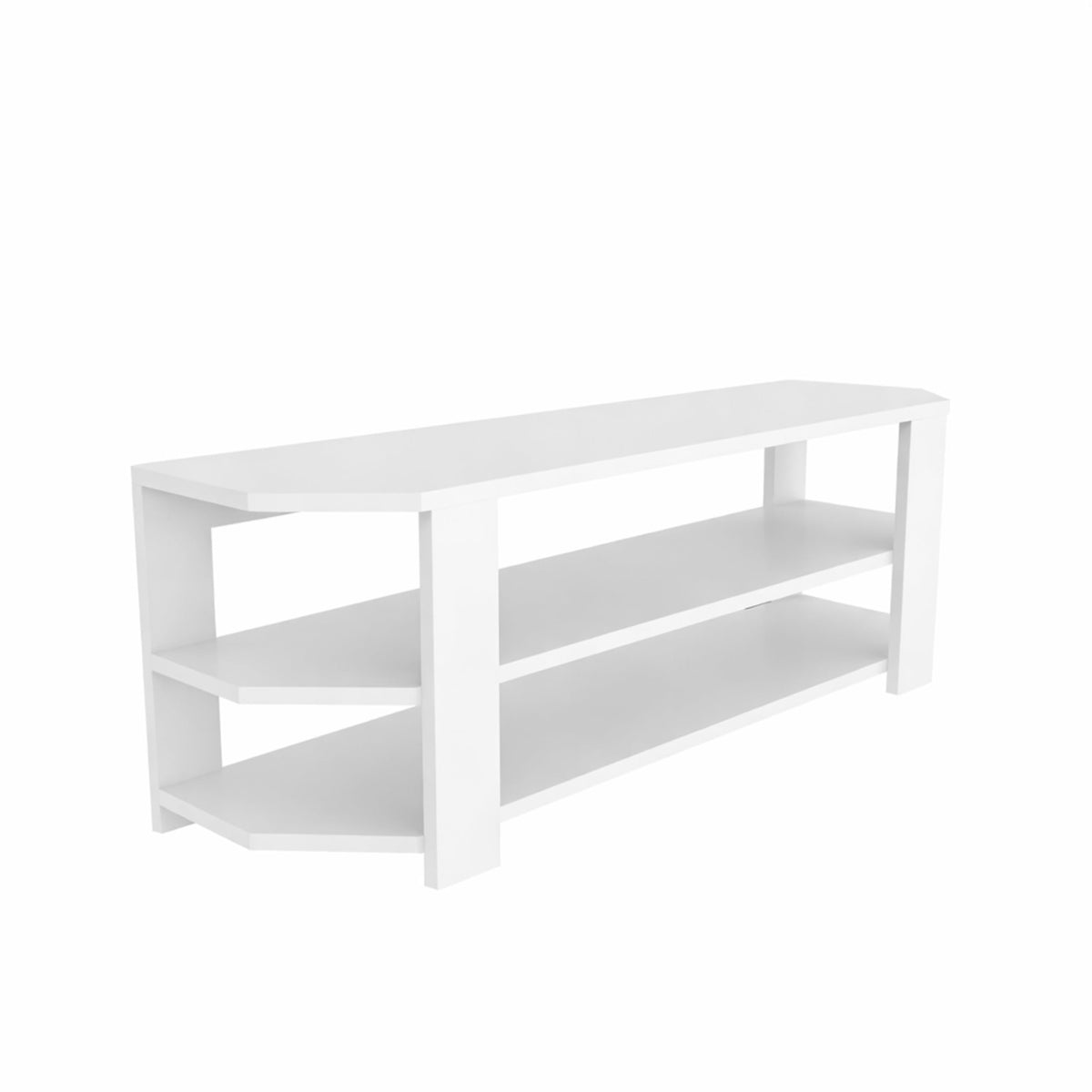 Corner TV Stand with Open Shelves for Up to 60 inch TVs White M661368