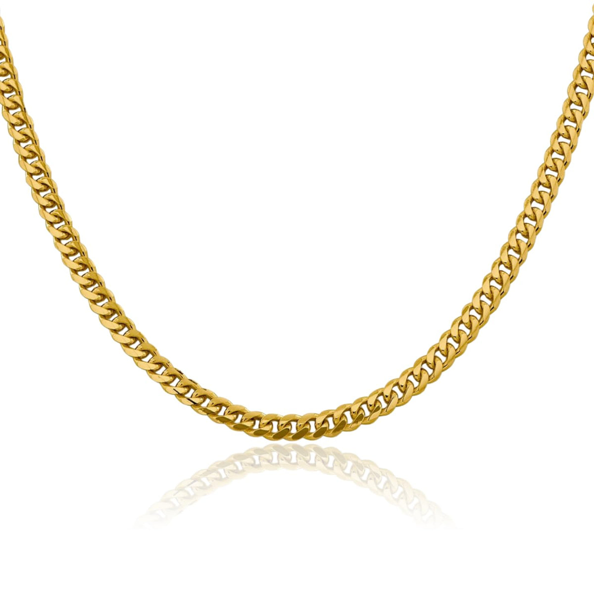 14K Yellow Gold Miami Cuban Chain Necklace W6806