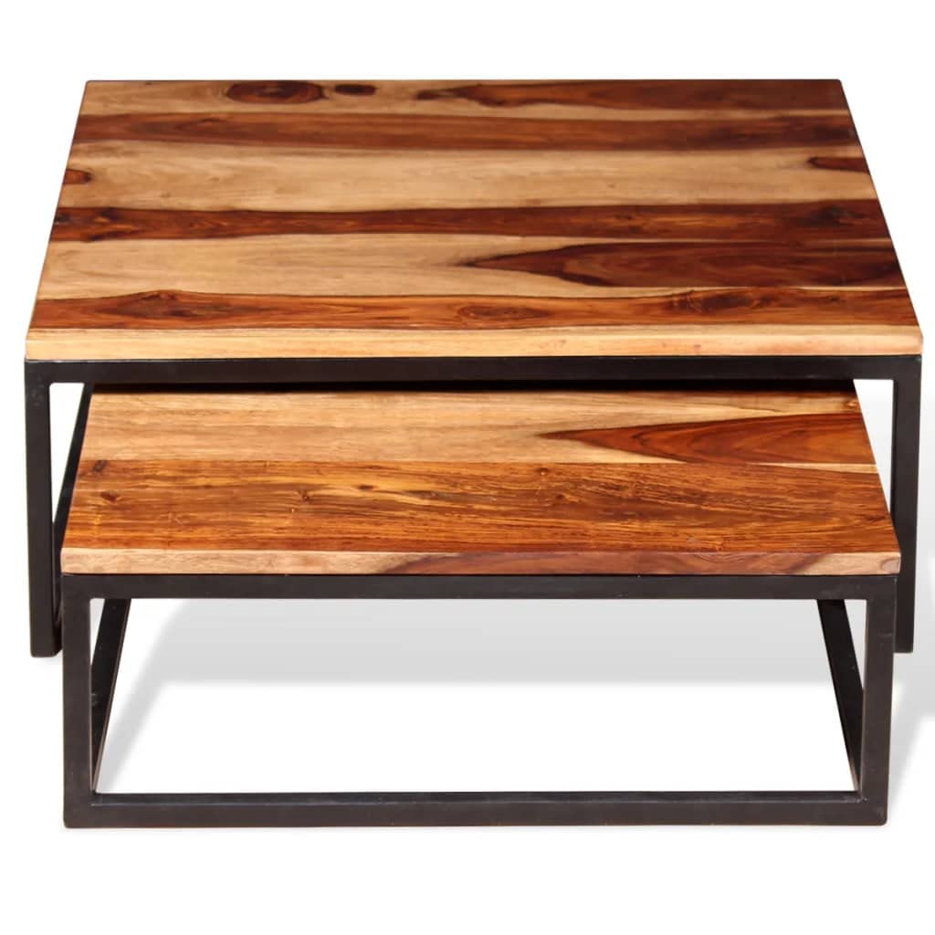 Solid Sheesham Wood Nesting Coffee Table Set G4058
