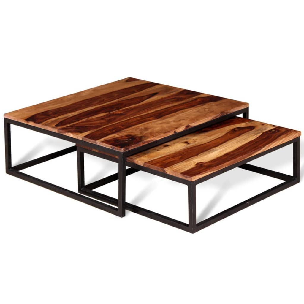 Solid Sheesham Wood Nesting Coffee Table Set G4058