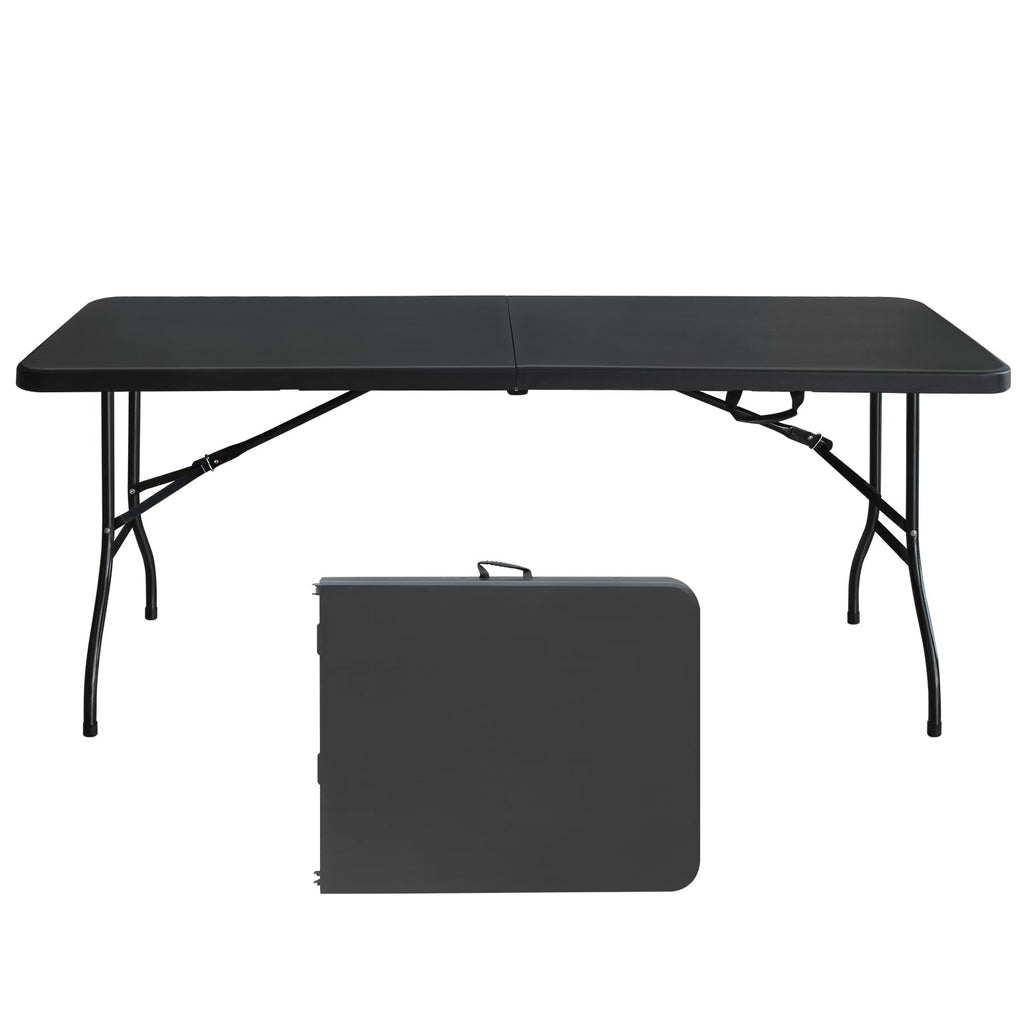 6 FT Black Folding Table with Carry Handle J25144