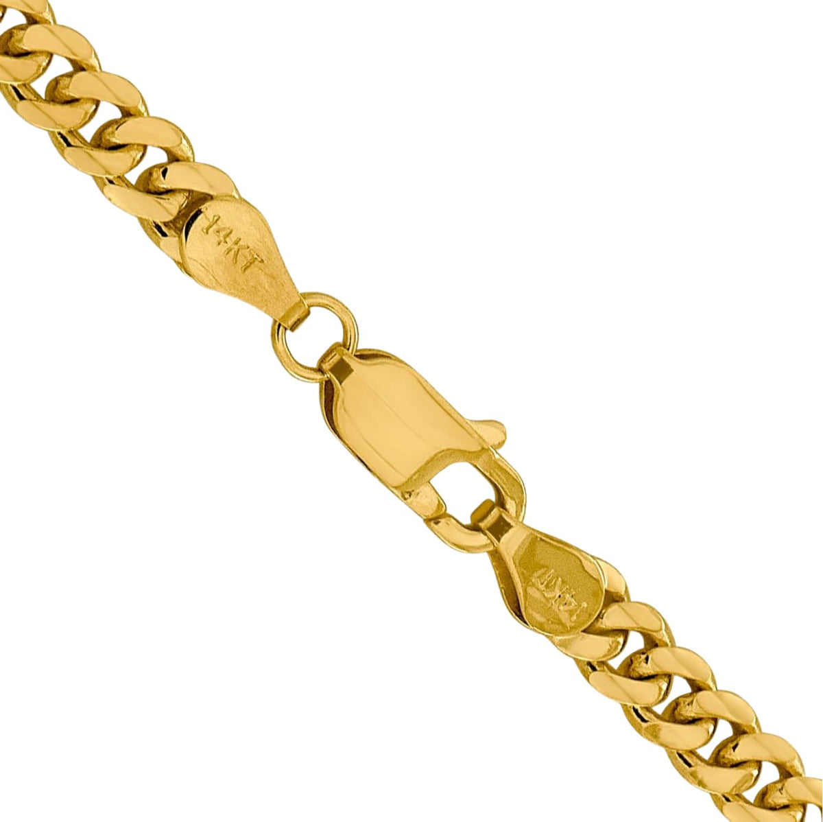 14K Yellow Gold Miami Cuban Chain Necklace W6806