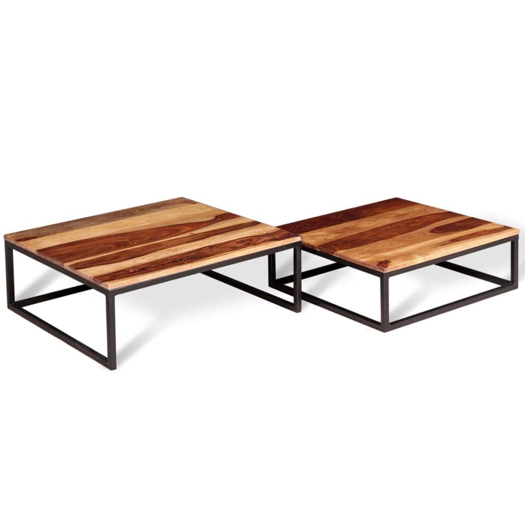 Solid Sheesham Wood Nesting Coffee Table Set G4058
