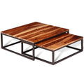Solid Sheesham Wood Nesting Coffee Table Set G4058