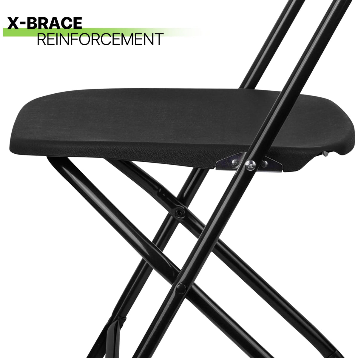 Black Plastic Folding Chairs 10 Pack M266356