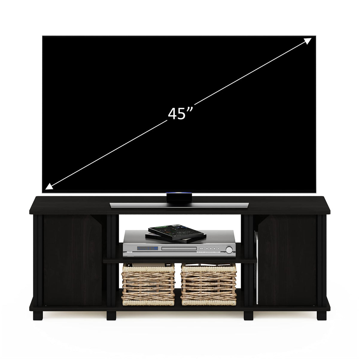 3-Tier Open Shelf TV Stand with Cabinets T86220