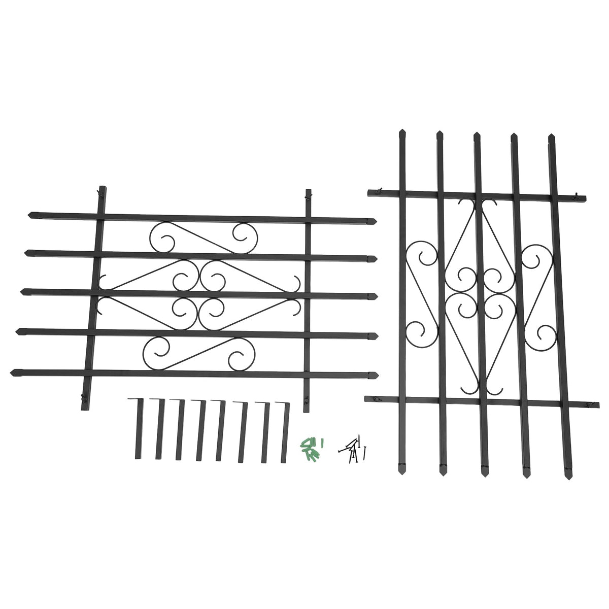 24 x 36 Inch Heavy Duty Iron Window Security Bars, Black 2 Pack U549727