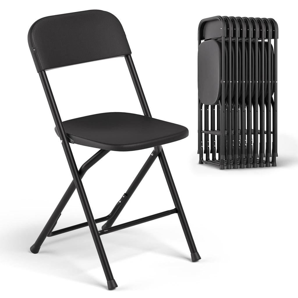 Black Plastic Folding Chairs 10 Pack M266356