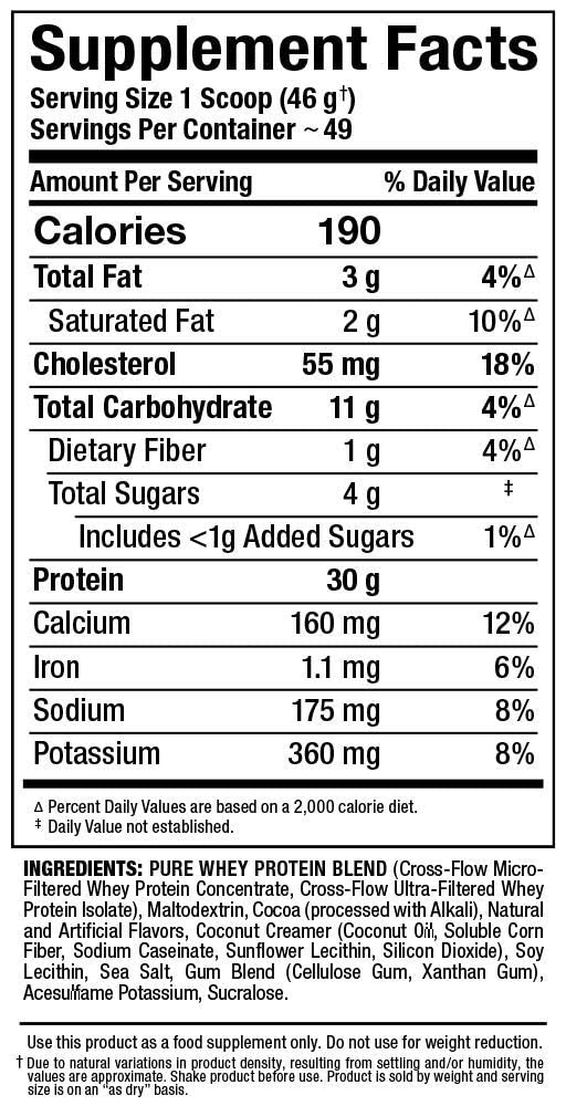 Chocolate Whey Protein Powder 5 lb W407