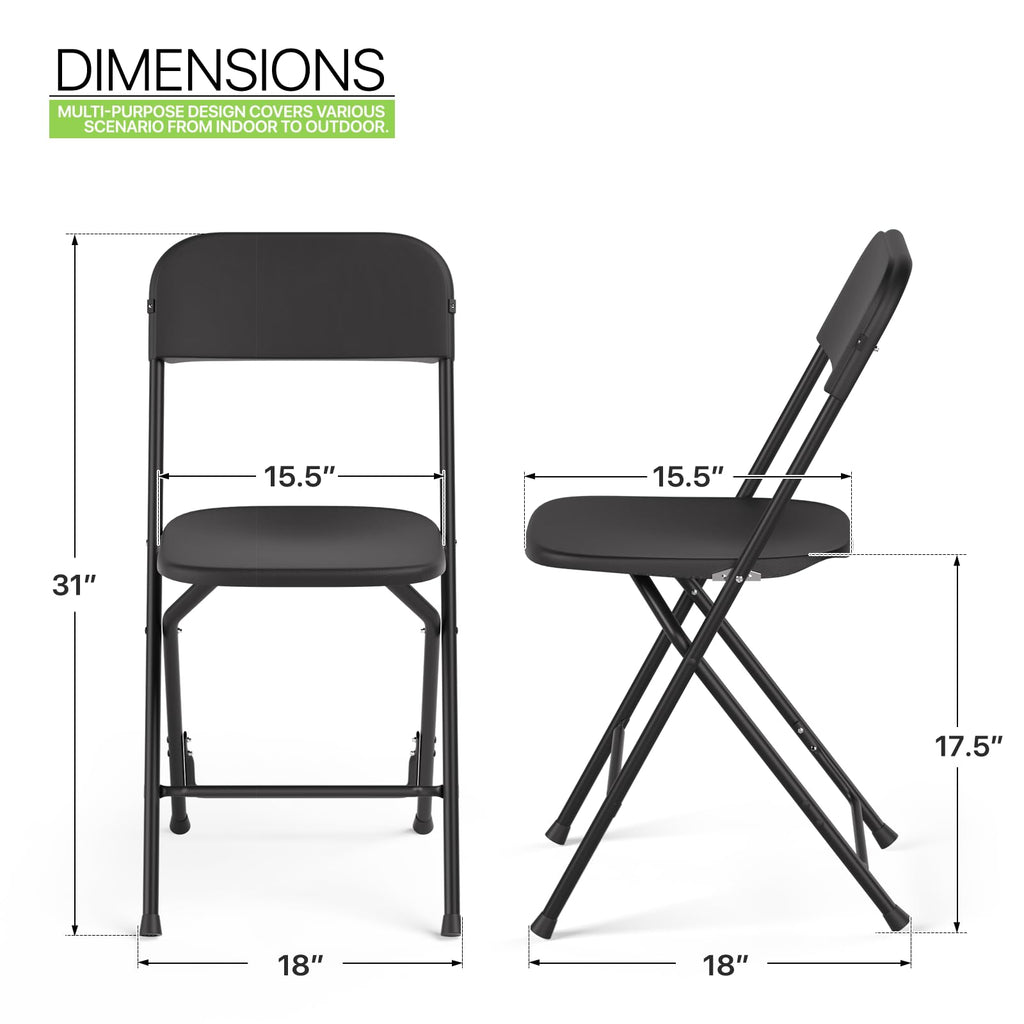 Black Plastic Folding Chairs 10 Pack M266356