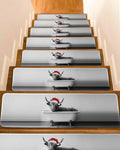 Grey Peel and Stick Stair Treads 8''x30'' 4PCS A16235