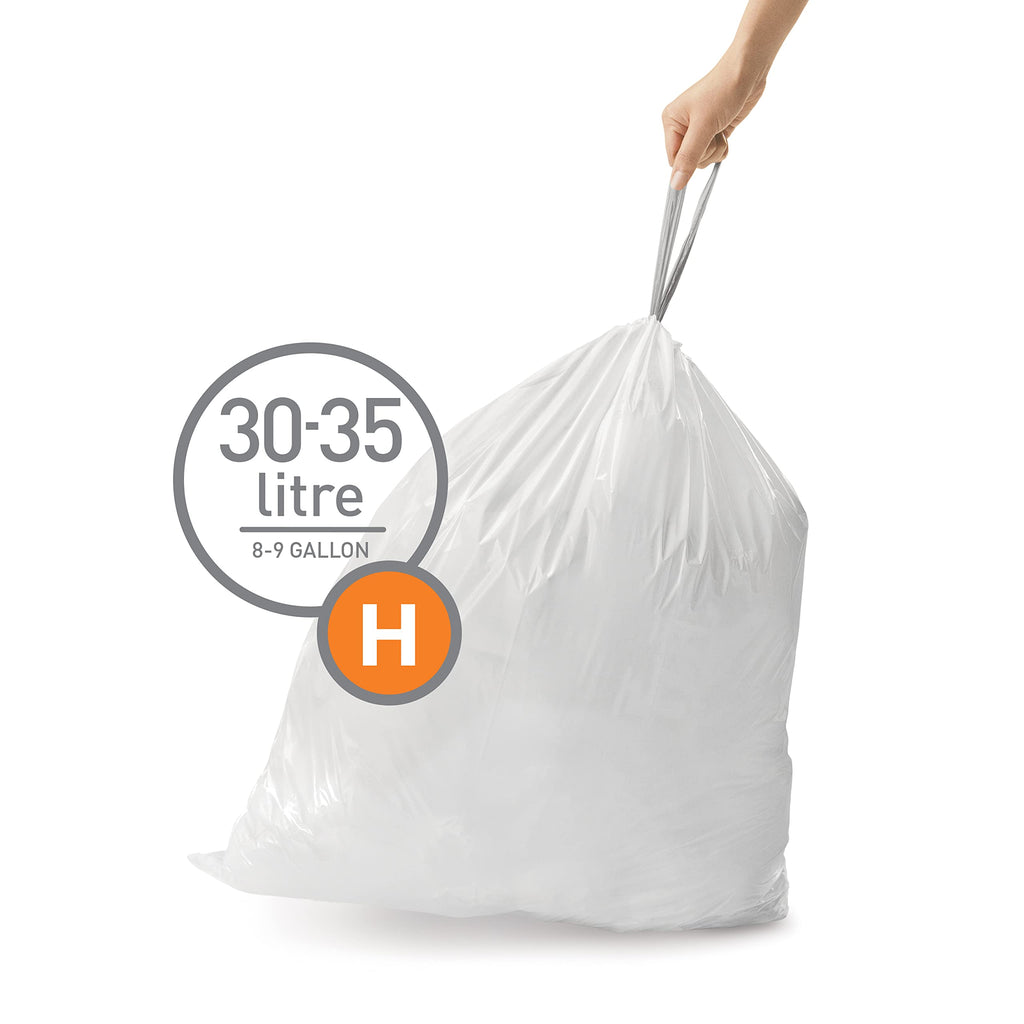 White 100 Count 30-35 Liter Drawstring Trash Bags Q643549