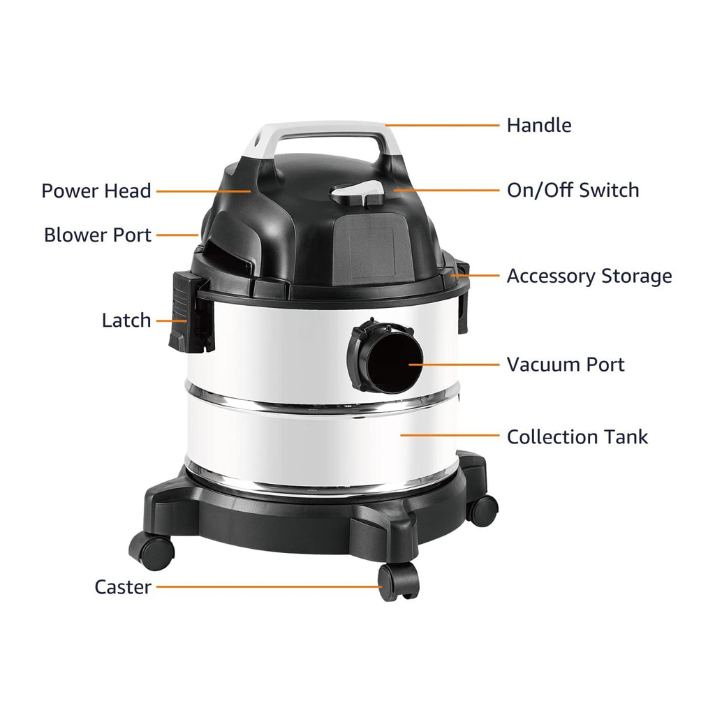 Wet Dry Shop Vacuum Cleaner 4 Gallon Stainless Steel T1842