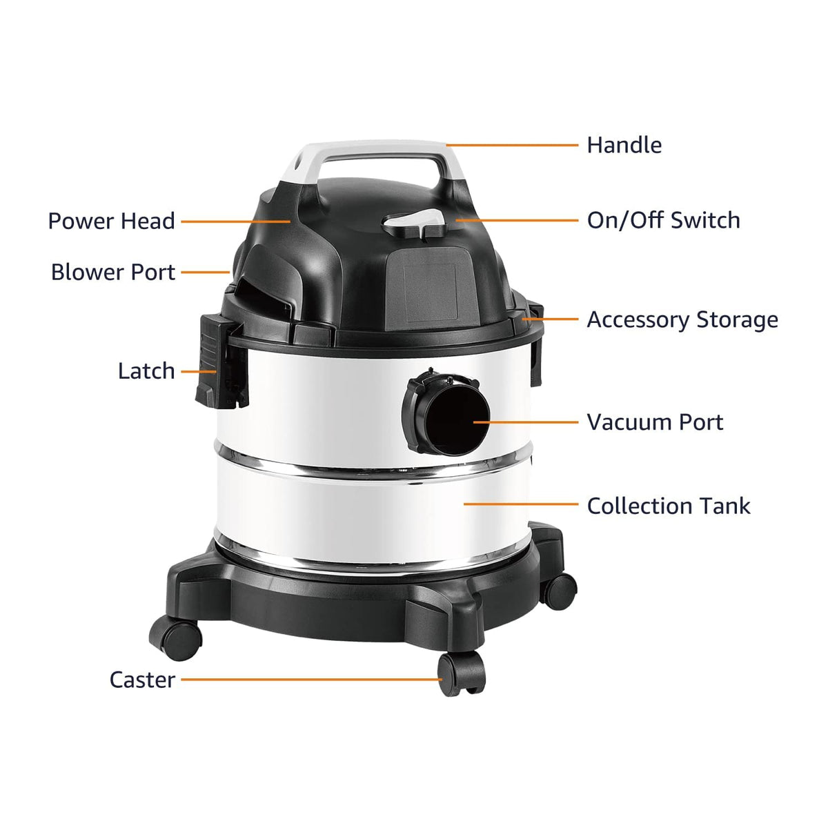 Wet Dry Shop Vacuum Cleaner 4 Gallon Stainless Steel T1842