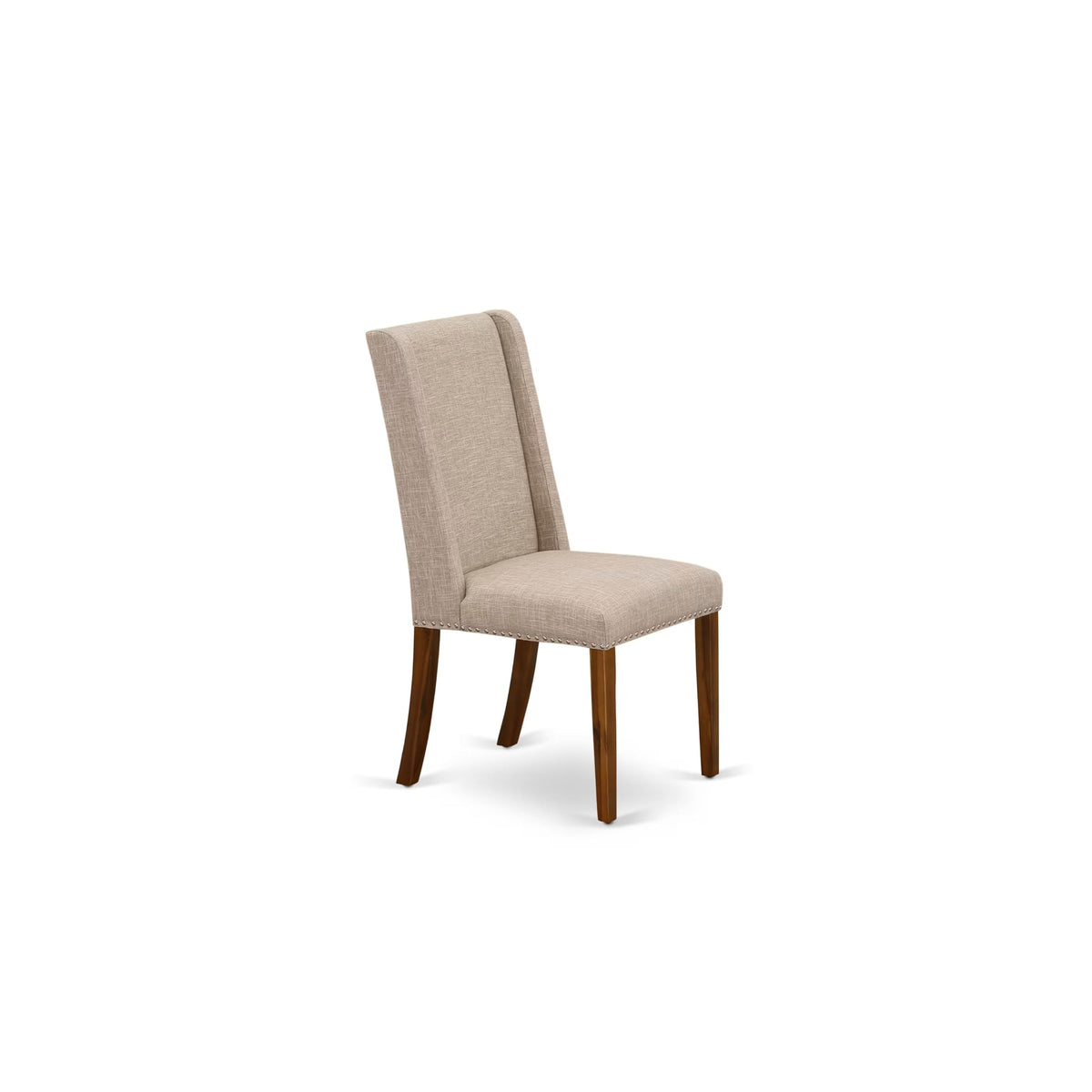 5-piece Wooden Dining Room Set with 4 Light Tan Linen Chairs N86720
