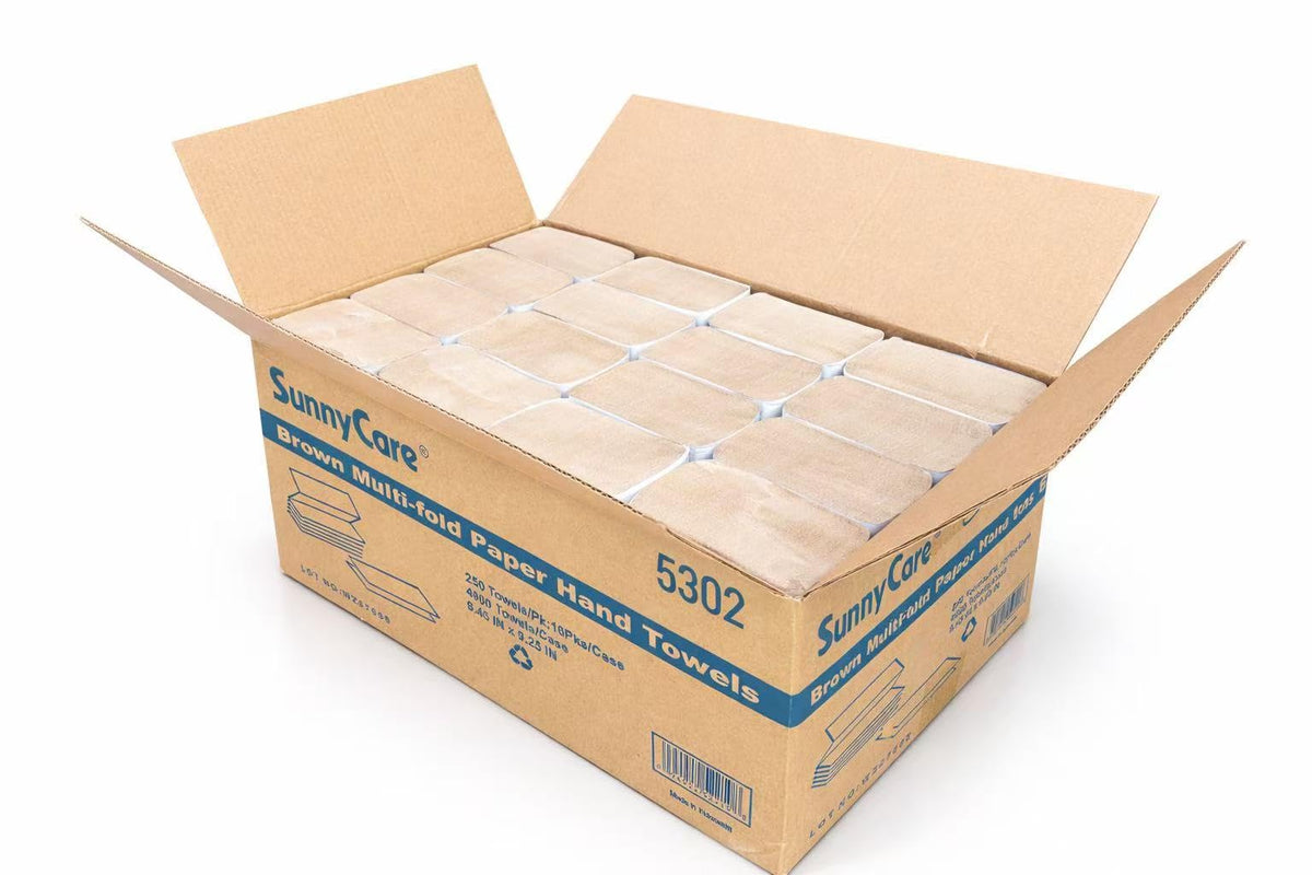 Kraft Brown Multifold Paper Towel Recycled Fibers 4000 Count O3819