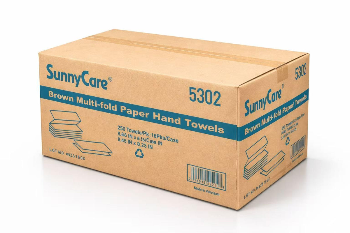 Kraft Brown Multifold Paper Towel Recycled Fibers 4000 Count O3819