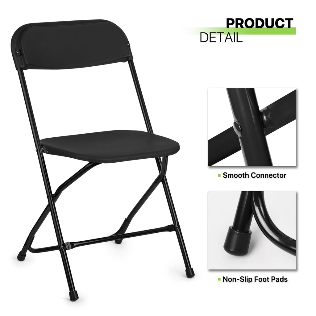 Black Plastic Folding Chairs 10 Pack M266356