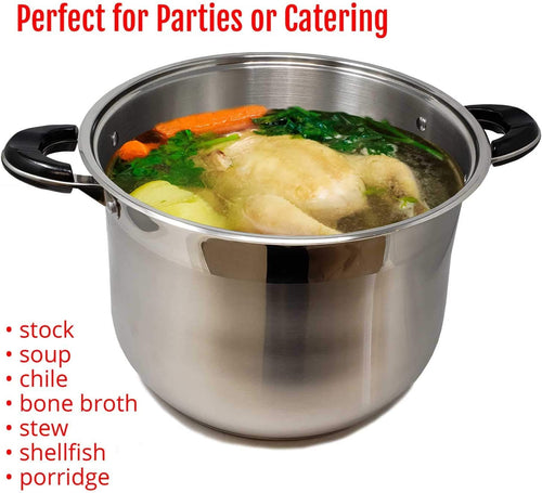 18/10 Stainless Steel 40 Quart Stockpot with Glass Lid L86315
