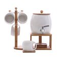 Porcelain Ceramic Crock Water Dispenser with 4 Mugs K3441