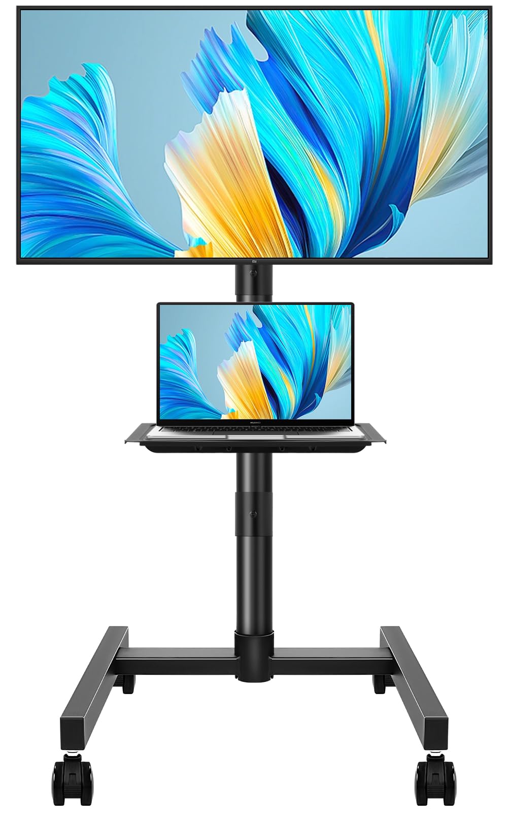 Rolling TV Stand with Wheels for 32-55Inch Screens up to 55lbs Black A518499