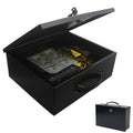 Fireproof Key Lock Steel Security Safe Box, 0.38 Cu Ft, Black A234
