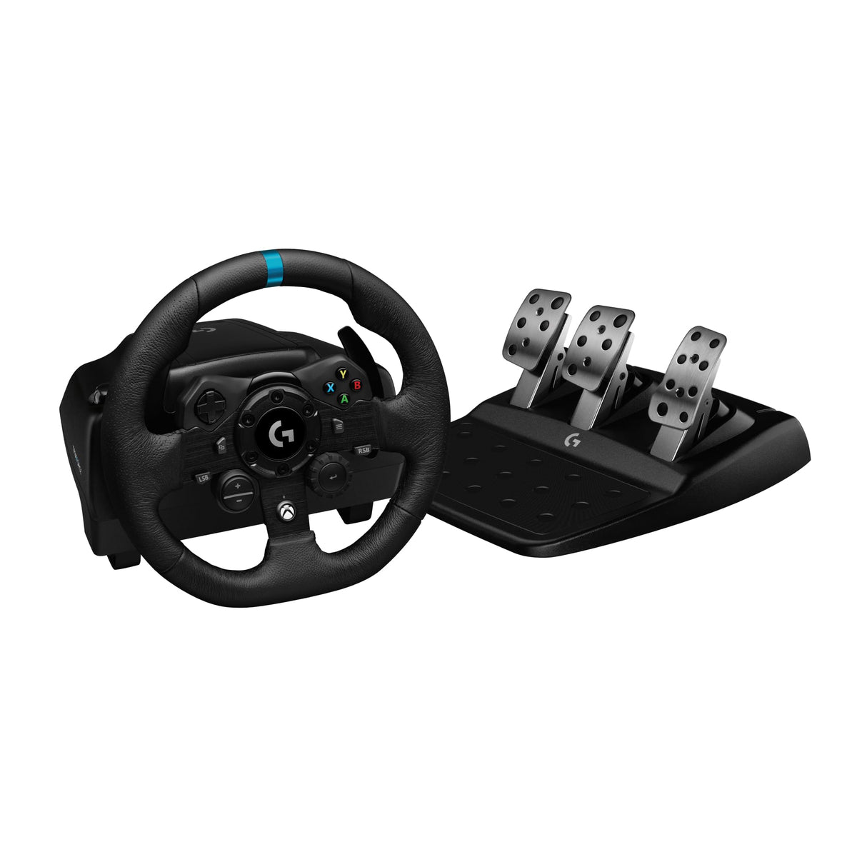 Racing Wheel and Pedals with Force Feedback and Leather Wheel Cover N544