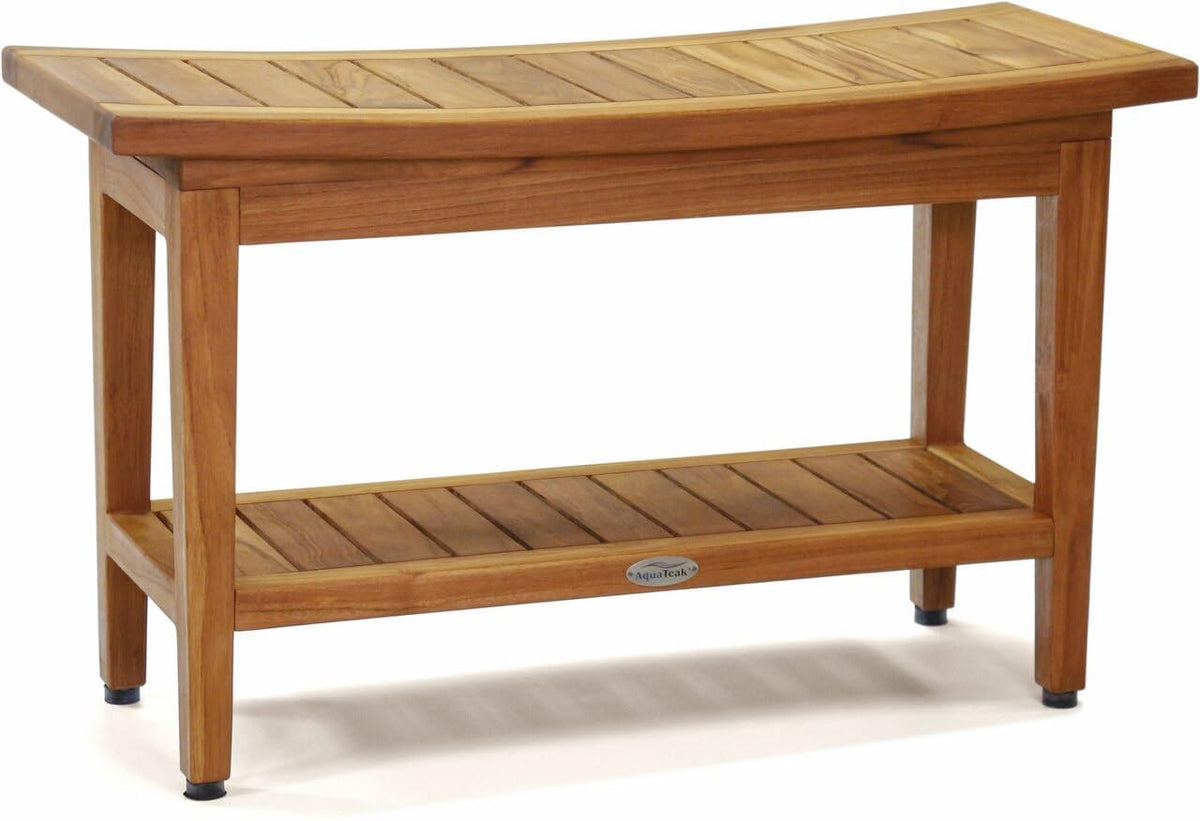 30" Teak Shower Bench with Shelf L29027