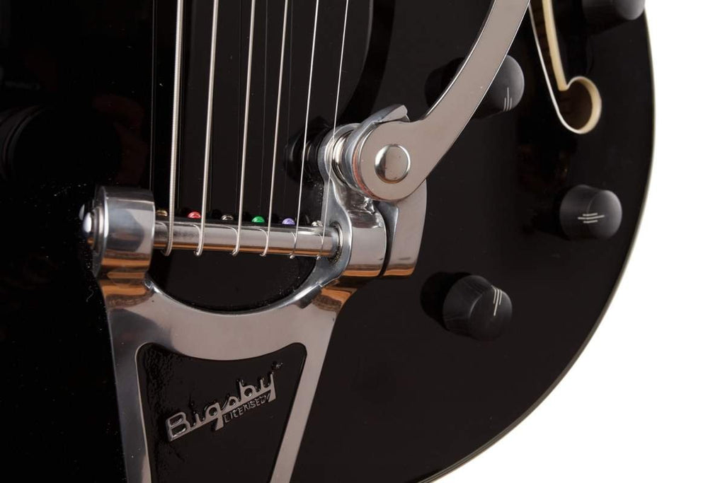 Black Archtop Hollowbody Electric Guitar E24309