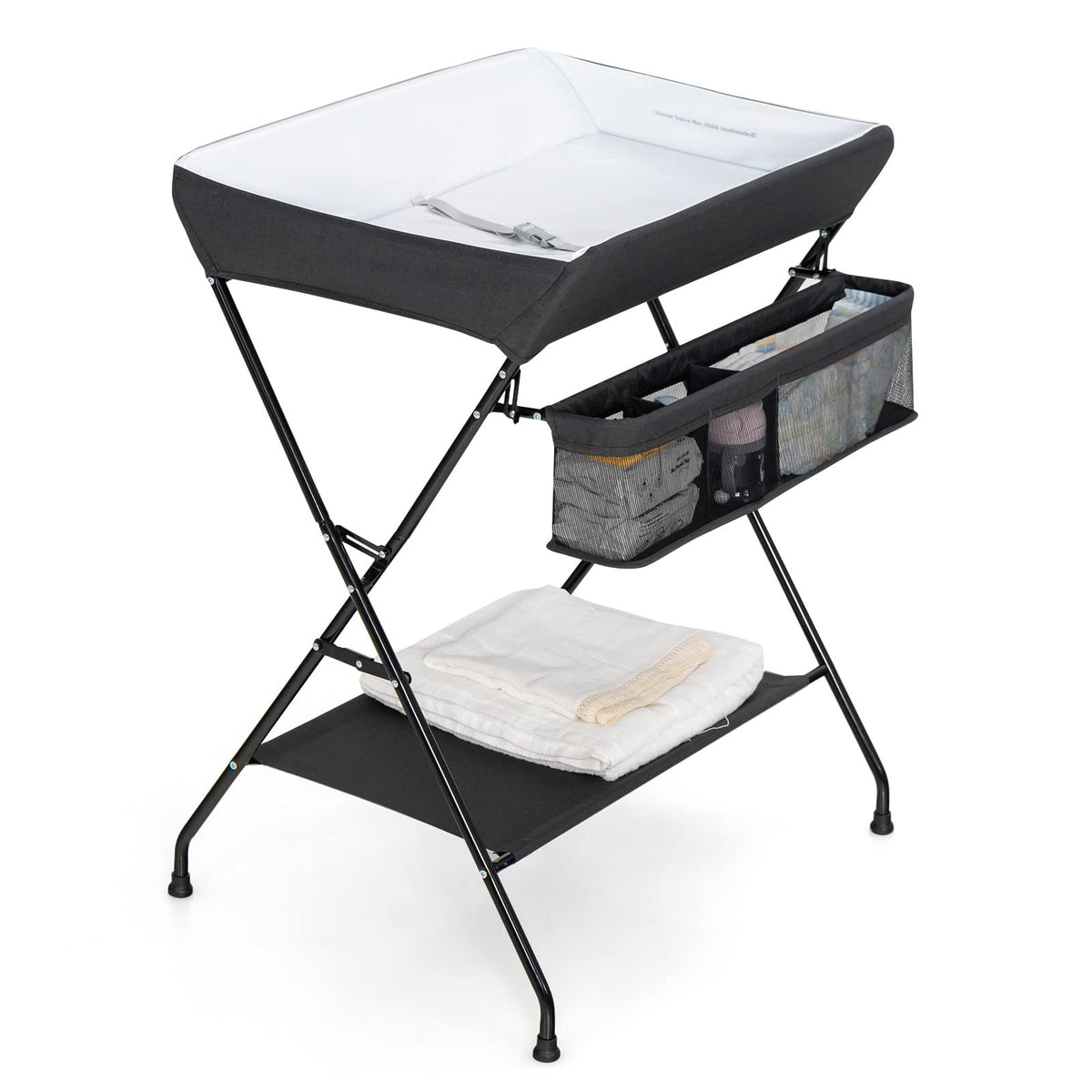 Portable Baby Changing Table with Safety Belt Black D37629