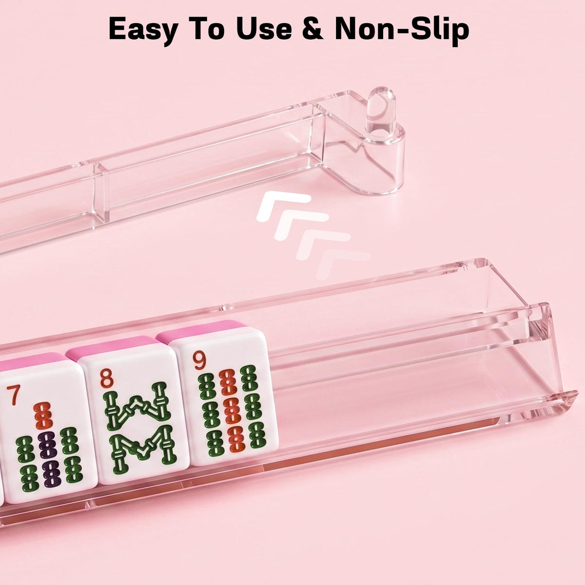 Clear Acrylic Mahjong Racks with Pushers Set of 4 W8485