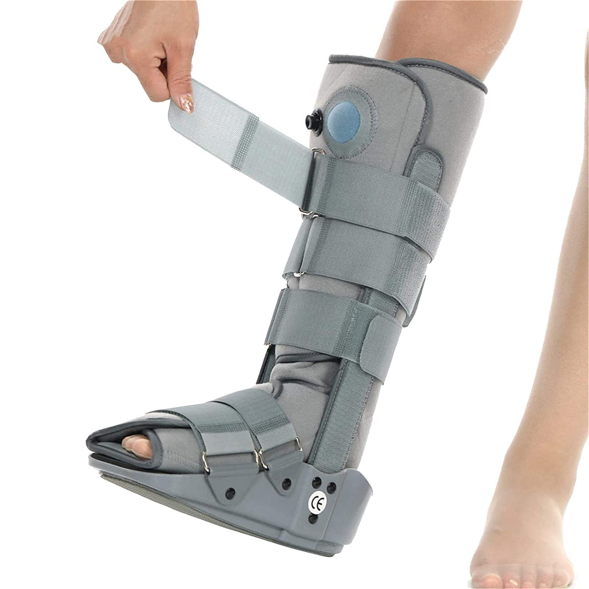 Pneumatic Walking Boot with Air Pump Gray M Z51337