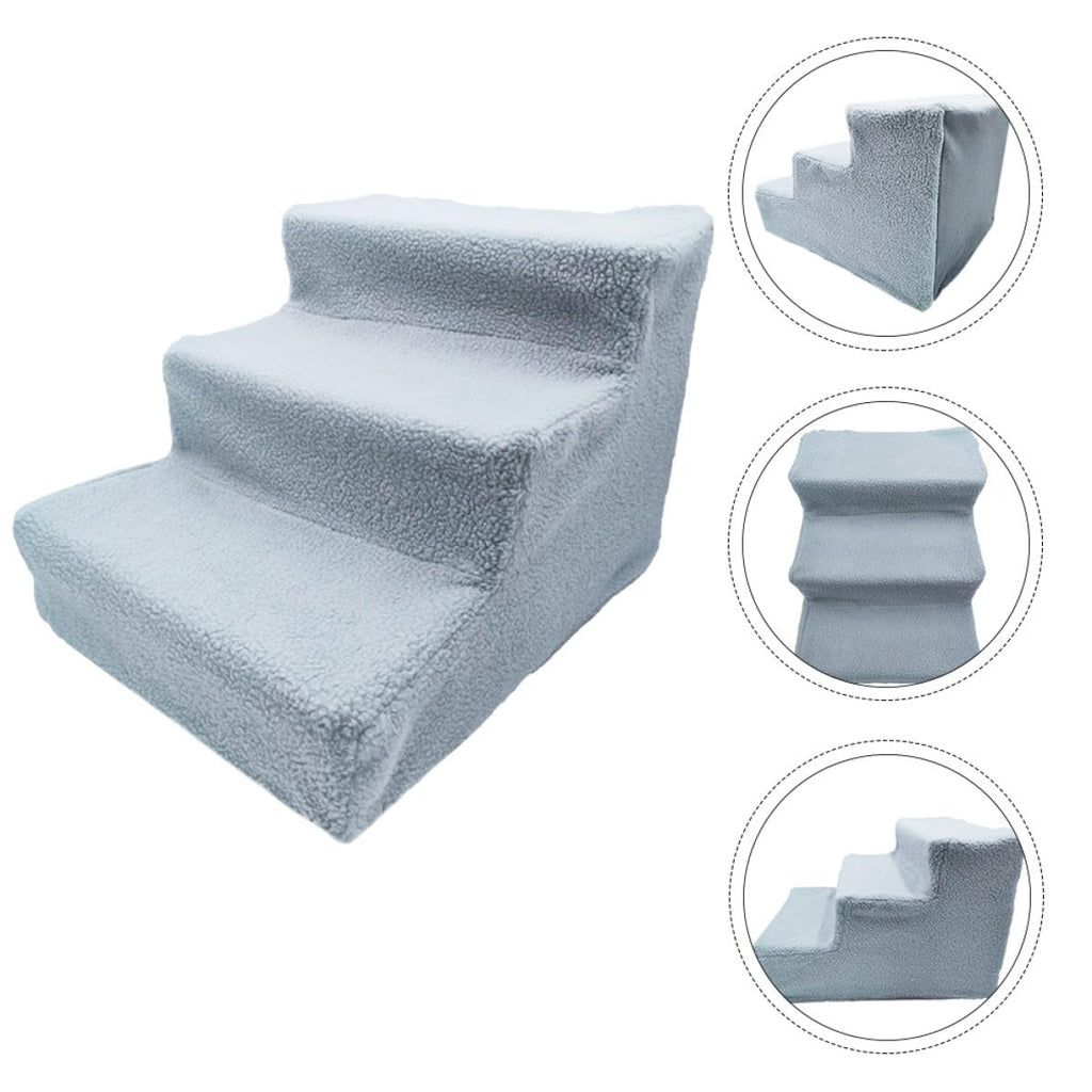 Gray Plush Non-Slip Pet Stairs S900