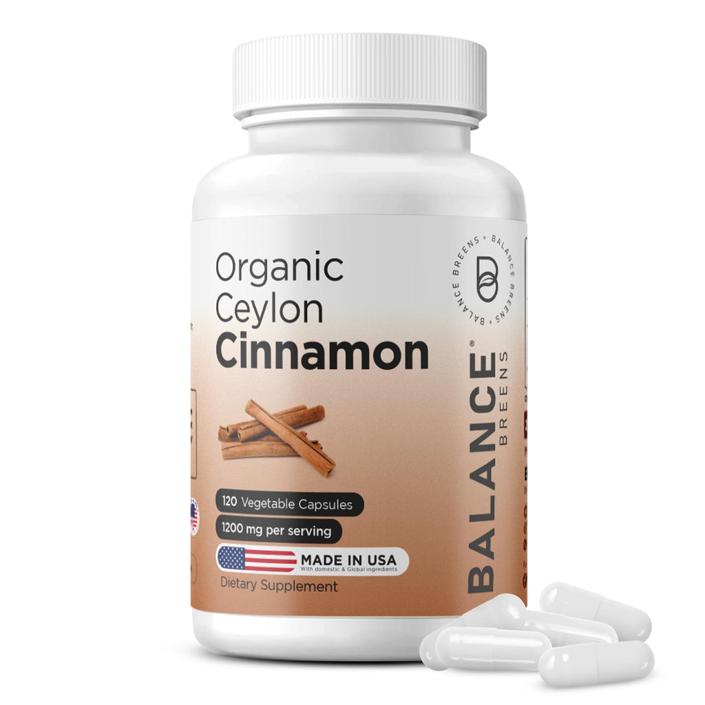 Certified Organic Ceylon Cinnamon 1200mg 120 Veg Capsules C46962