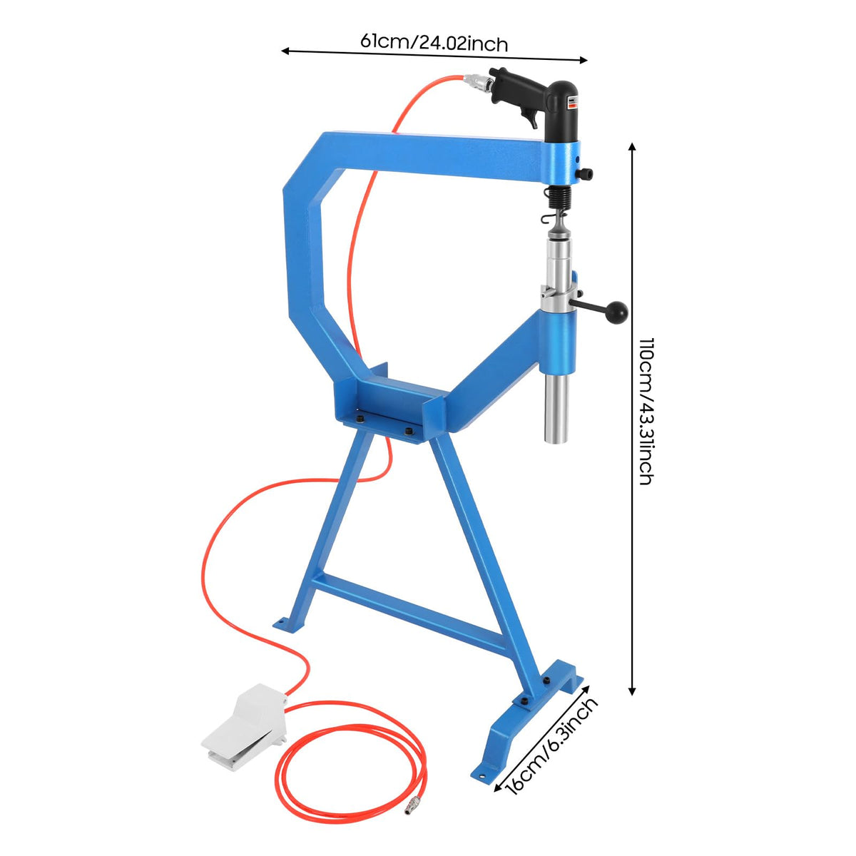 Pneumatic Planishing Hammer Metal Shaping Machine with Anvil & Foot Pedal H3808