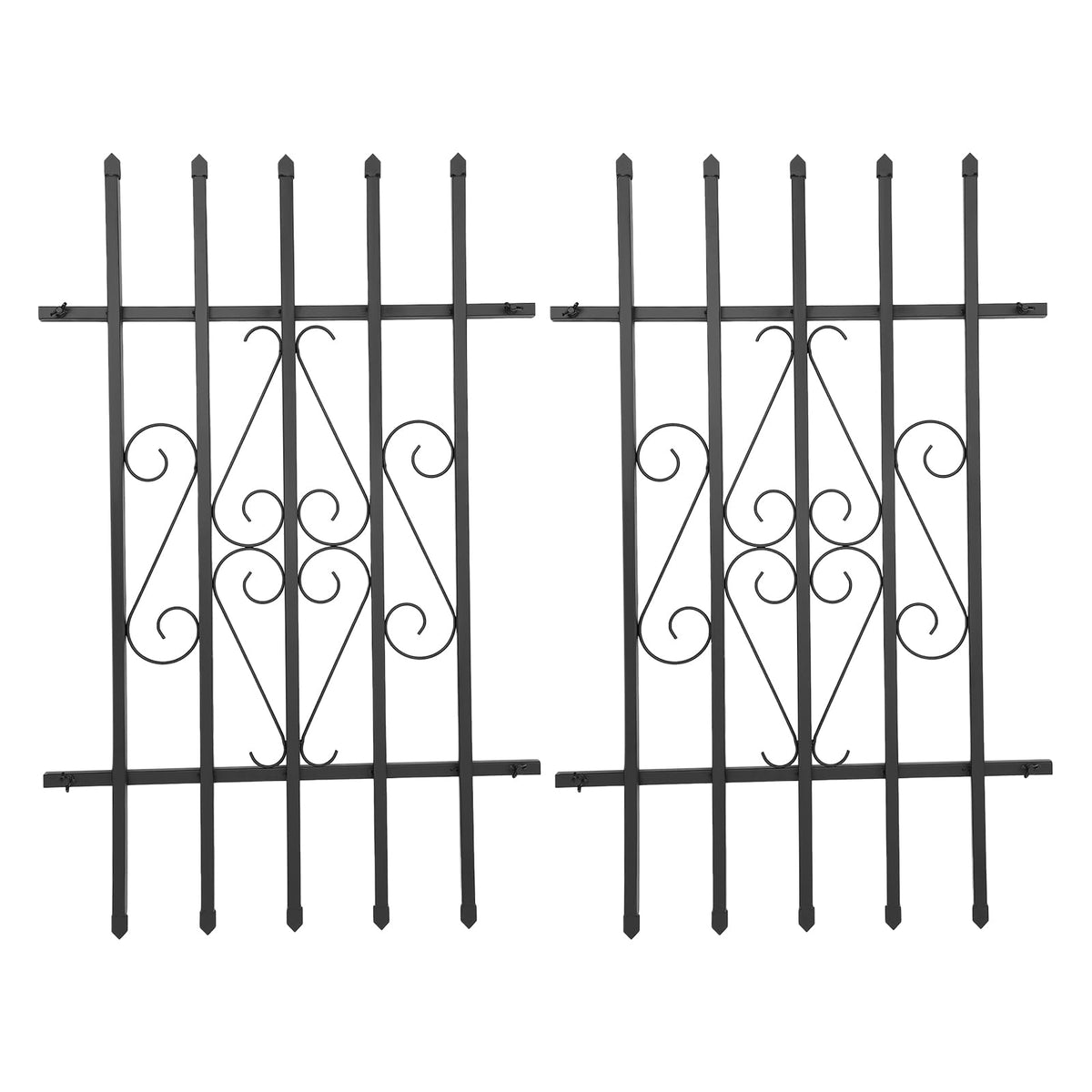 24 x 36 Inch Heavy Duty Iron Window Security Bars, Black 2 Pack U549727