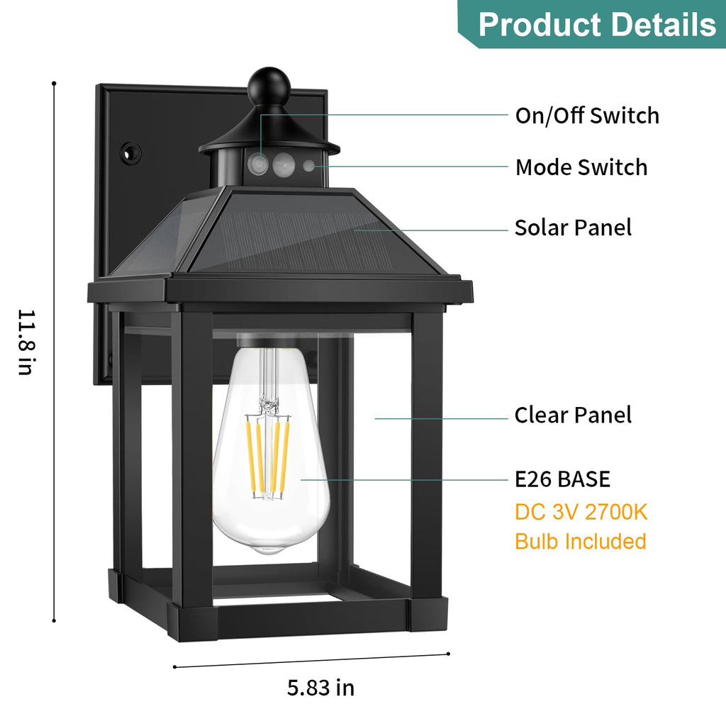 Solar Porch Lights Outdoor Dusk to Dawn with Motion Sensor V22343