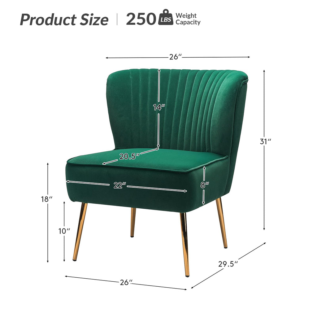 Velvet Accent Chair Set of 2 Green T118232