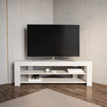 Corner TV Stand with Open Shelves for Up to 60 inch TVs White M661368