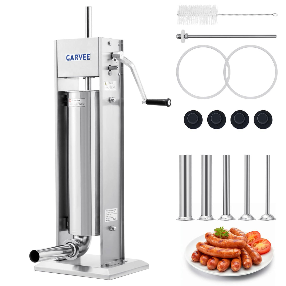 7L Stainless Steel Manual Sausage Stuffer F723610
