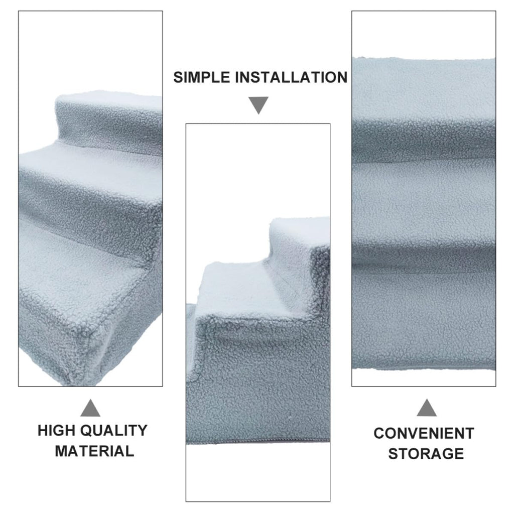 Gray Plush Non-Slip Pet Stairs S900