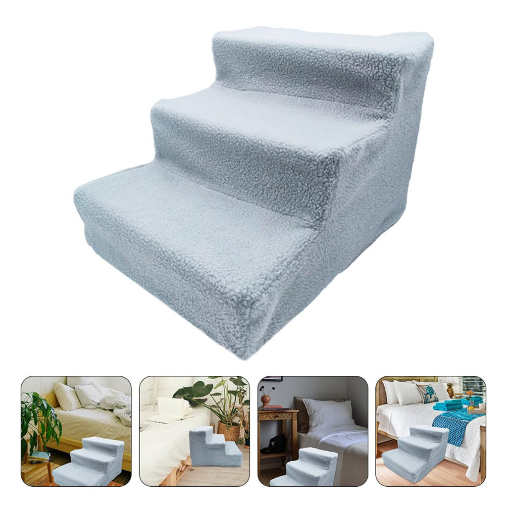 Gray Plush Non-Slip Pet Stairs S900