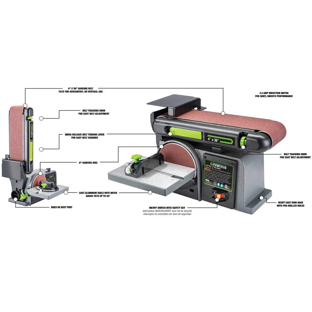 4 x 36-Inch Belt & 6-Inch Disc Benchtop Sander C94426