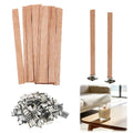 100-Pack Natural Wooden Candle Wicks with Metal Clips C84759