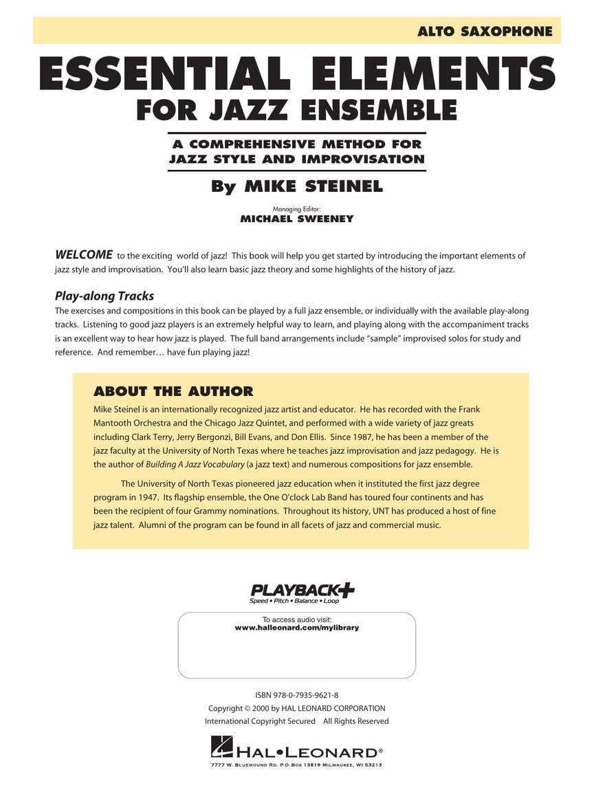 Alto Saxophone Jazz Ensemble Method J46659