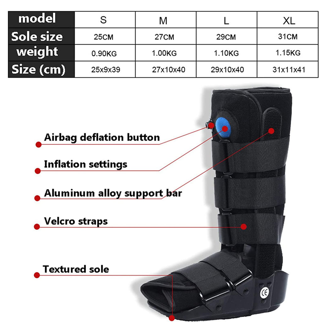 Pneumatic Walking Boot with Air Pump Gray M Z51337