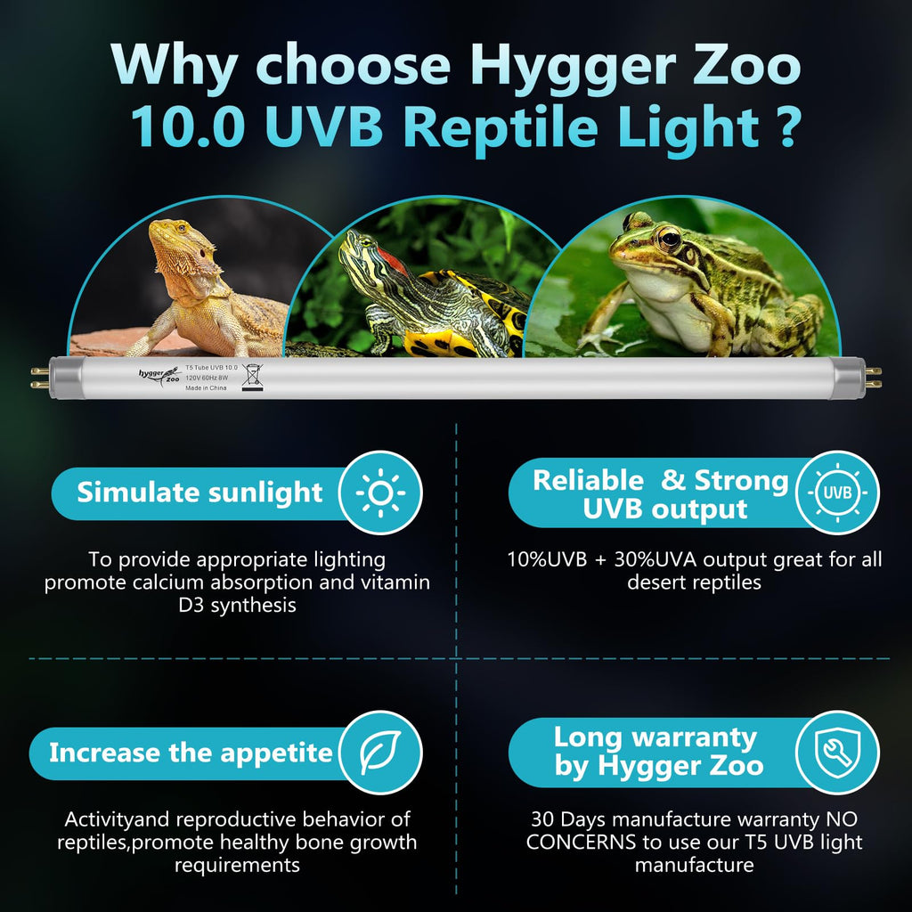 3-Pack UVB Reptile Light 10.0 Bulb 39W T5 Fluorescent V3873