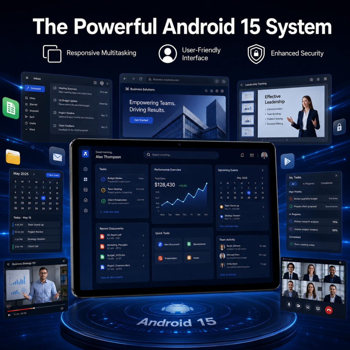 Android 15 Tablet, Octa-core 12GB RAM + 64GB + 64GB Card U6490
