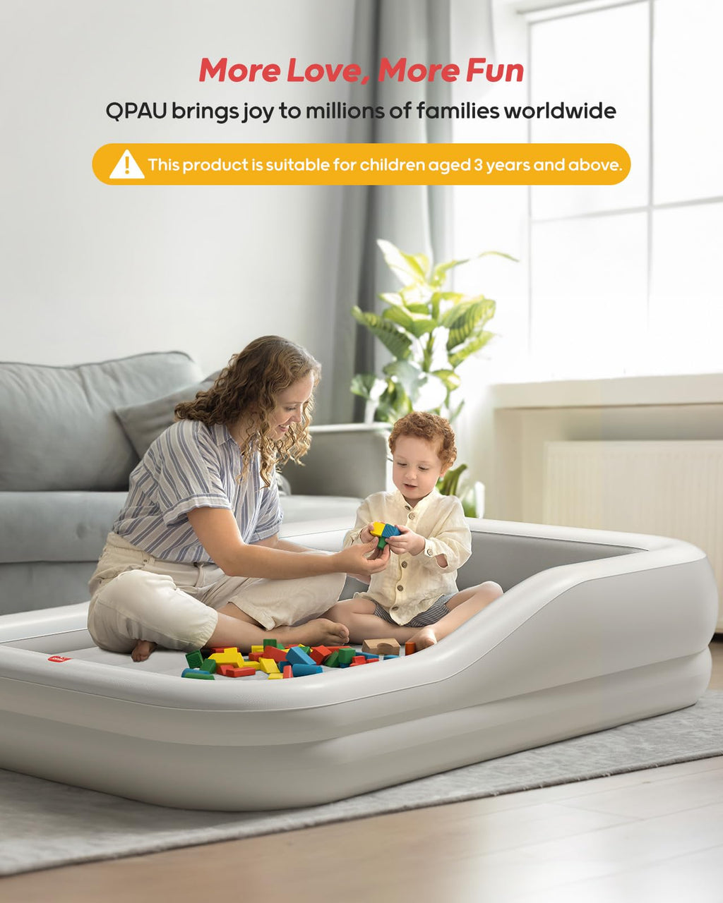 Inflatable Toddler Travel Bed Extra Large Gray S95567