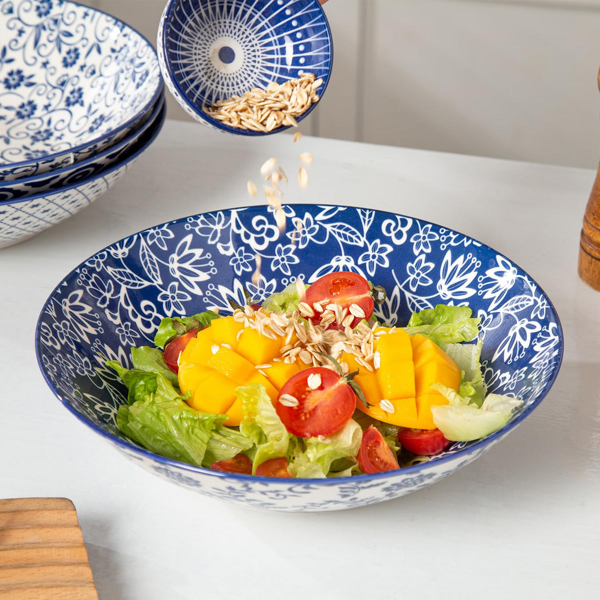 40 Oz Ceramic Pasta Bowls Set of 4 D2012